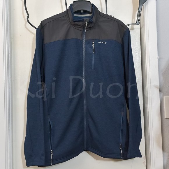 Orvis men bonded mesh full-zip Jacket BLUE - Picture 2 of 12